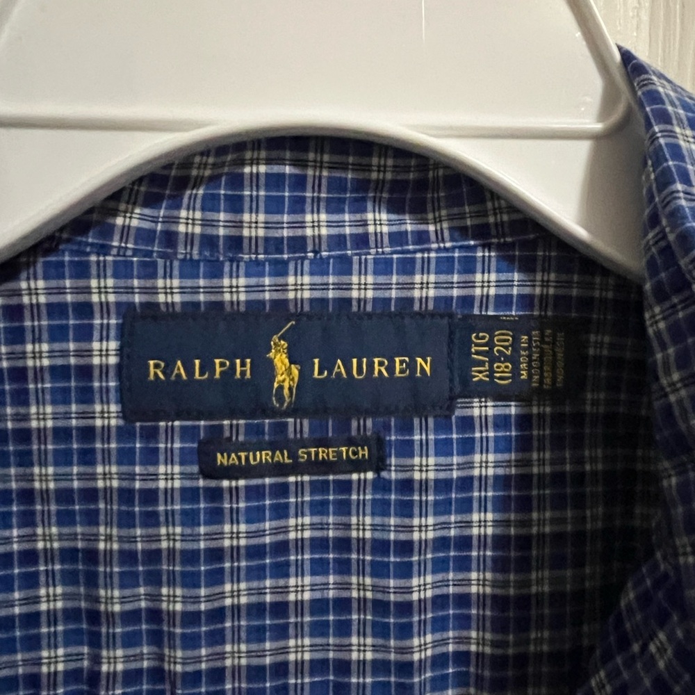 Ralph Lauren Boy's XL Navy Checkered Shirt
